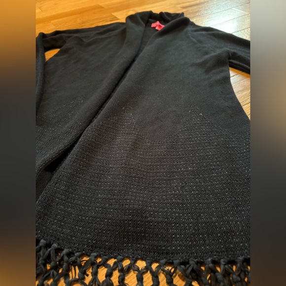 Lilly Pulitzer Tatum BLACK Fringe Hem Open Cardigan Sweater Women’s Size S - Picture 9 of 15